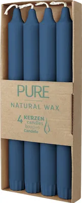 Produktbild von 100% PURE, NATURAL WAX, Stabkerze, Nachtblau, WENZEL, 250/23 mm, Brenndauer ca. 10h, 100% plastikfreie Verpackung