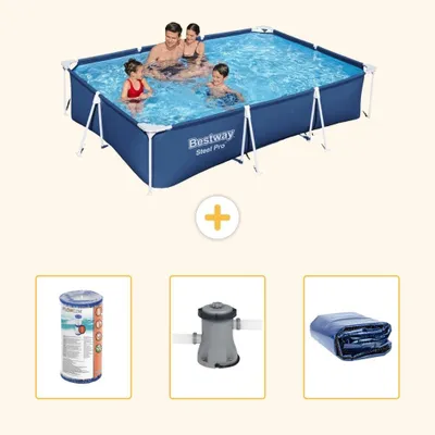 Immagine prodotto di Bestway Steel Pro, piscina rettangolare - 300x201x66 cm - 4 pezzi - Modello S22297