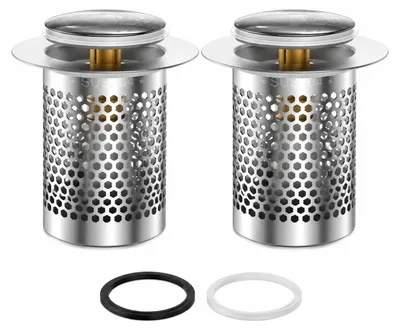 Produktbild von Pop-Up Waschbecken Abflusssieb - Edelstahl 304 Abflussfilter - für Waschbecken - 2 Stück
