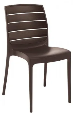 Image de Chaise empilable pour jardin et restaurant Carmen Grand Soleil - Marron