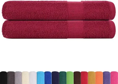 Zdjęcie produktu dla Ręczniki vidaXL FROGN, 2 szt., kolor bordowy, 100 x 200 cm, 360 g/m²