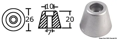 Produktbild von Zink Ersatzanode original ref. 71190 A Osculati 43.070.22