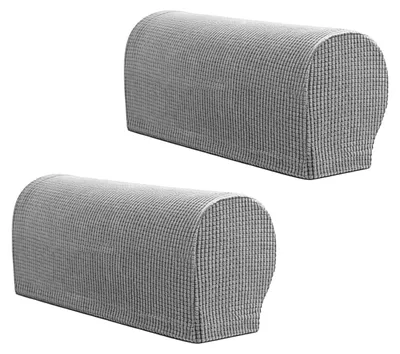 Image de Housses pour accoudoirs de chaise, lot de 2, gris clair