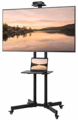 Produktbild von HOMCOM TV Ständer Rollbar für 32-75 Zoll Fernseher, Höhenverstellbar, Metall