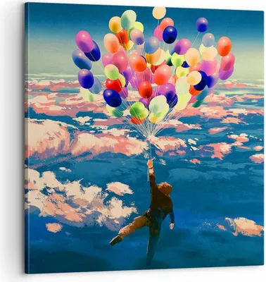 Produktbild von Bild auf Leinwand - Leinwandbild - Abstraktion Ballon - 60x60cm - Wand Bild - Wanddeko - Wandbilder - Leinwanddruck - Bilder - Kunstdruck - Wanddekoration - Leinwand bilder - Wandkunst - AC60x60-3720