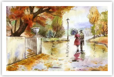 Produktbild von Poster - Poster ohne Rahmen - Wetter regen herbst park - 91,5x61 cm - Wand Bild - Wanddeko - Wandbilder - Kunstposter - Wandposter - Bilder - Kunstdruck - Wanddekoration - Wandbild - P2XAA91x61-2914
