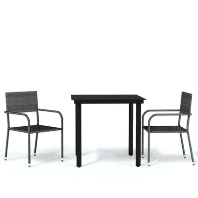 Produktbild von vidaXL 3-tlg. Garten-Essgruppe Grau