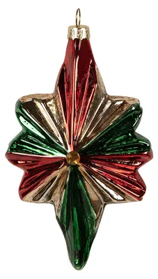 Produktbild von Clayre & Eef Weihnachtskugel 9x4x14 cm Rot Grün Glas