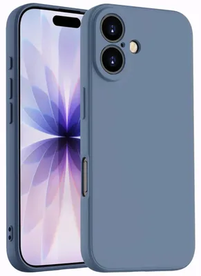 Produktbild von Hülle für iPhone 17, Slim Liquid Silikon Gel Gummi Stoßfest Schutzhülle Grau