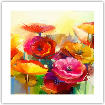 Produktbild von Poster - Poster ohne Rahmen - Blumen Frühling Flora Garten - 40x40 cm - Wand Bild - Wanddeko - Wandbilder - Kunstposter - Wandposter - Bilder - Kunstdruck - Wanddekoration - Wandbild - P2XAC40x40-2877