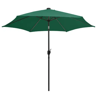 Immagine prodotto di vidaXL Ombrellone con illuminazione a LED e palo in alluminio 300 cm verde