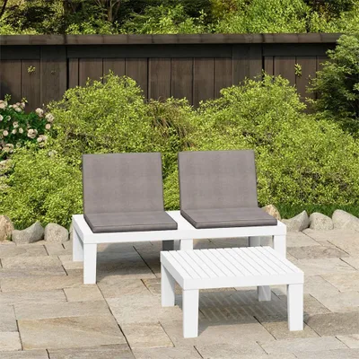 Produktbild von Maison Exclusive - 2-tlg. Garten-Lounge-Set mit Auflagen Kunststoff Weiß
