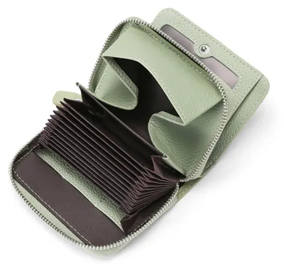 Immagine prodotto di Elzusha - Portafoglio da donna - In pelle - Protezione RFID - Portacarte con zip - 16 scomparti per carte - Piccolo portafoglio - Alta qualità - Portafoglio da donna
