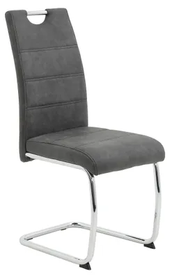 Schommelstoel Vintage-Bezug anthrazit, Chromgestell, 120 kg