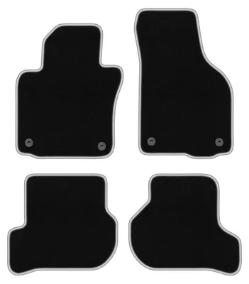 Image de Tapis de sol en moquette noir/argent pour Skoda Octavia II 2004-2013 4 pièces