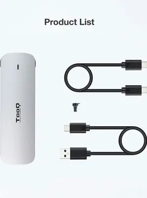 Produktbild von TooQ TQE-2202S, SSD-Gehäuse, M.2, SATA, 5 Gbit/s, USB Anschluss, Silber