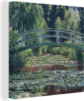 Obrázek produktu pro OneMillionCanvasses® - Obraz na plátně - Japonský most a lekníny - Obraz od Claude Monet, nástěnná malba, nástěnné dekorace obrazy obývací pokoj, 90x90cm