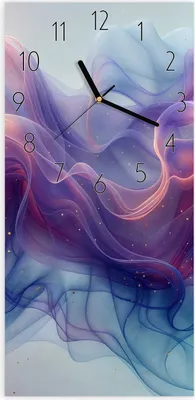 Produktbild von Wanduhr aus Glas mit Motiv Farbwirbel- 30 x 60 cm - inkl. Aufhängesystem
