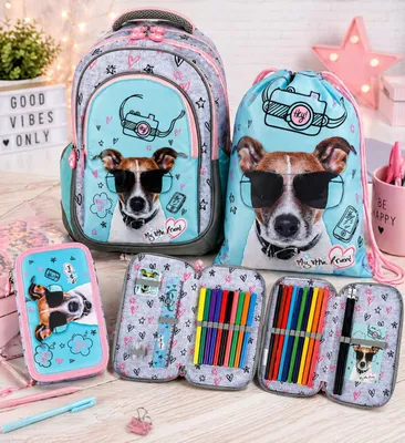 Immagine prodotto di Zaino 3 in 1 per cani, zaino scolastico, borsa, zainetto, zainetto per cagnolini, per RAGAZZE, classi 1-3
