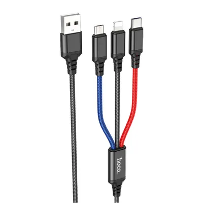 Produktbild von Multifunktionales 1m Kabel mit Lightning, Type-C, Micro-USB KP30116