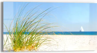 Produktbild von DEQORI Glasbild Echtglas 60x30 cm 'Meeresweite Stille' Wandbild Bild modern Deko