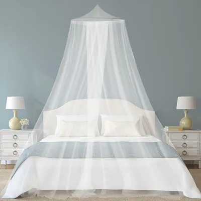 Imagen del producto de Mosquitera para cama doble, de gran tamaño, que incluye material de montaje y ofrece protección contra insectos