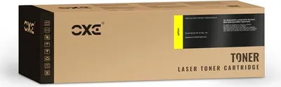 A cardboard box for a yellow laser toner cartridge.