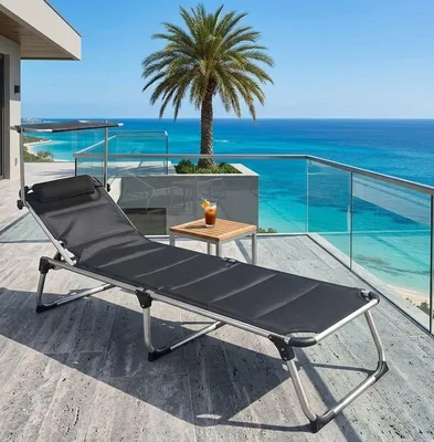 Produktbild von Sonnenliege MAUI Sonnendach Gartenliege Liegestuhl Relaxliege Strandliege Liege