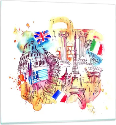 Produktbild von Bilder auf glas - Reisen Europa Geschichte Schloss - 70x70cm - Glasbilder - Wandbilder - Kunstdruck - zum Aufhängen bereit - Wanddekoration aus Glas - Glas Bilder - Wandbild auf Glas - GAC70x70-3045