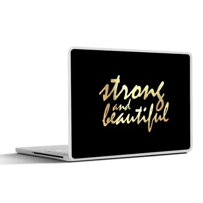 Produktbild von MuchoWow® Laptop Aufkleber Sticker Cover Zitate - Motivation - Schwarz - Gold 32.5x23.5 cm - Sticker für Laptop - Selbstklebend