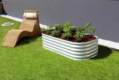 Produktbild von Vitavia Hochbeet "Terra 401" aluminium blank 40 cm Modell "Basic"
