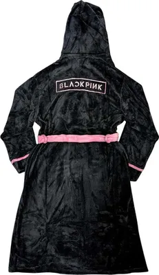 Produktbild von Blackpink Morgenmantel Logo Black Schwarz Fleece Flauschig Robe Hausmantel