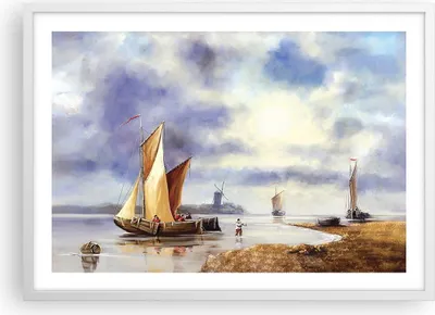 Produktbild von Gerahmtes Poster - Weißer Rahmen - Fischer Schiff Fan - 70x50 cm - Wand Bild - Wanddeko - Wandbilder - Kunstposter - Wandposter - Bilderrahmen - Bilder - Kunstdruck - Wandbild - P2WAA70x50-4318