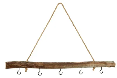Produktbild von Dekozweig Holz 5 Haken Fensterhänger braun natur Deko Landhaus Ast Dekoast 50 cm