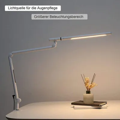 Image de Lampe de bureau - idéale pour le télétravail - facile à utiliser - lumière vive - facilite la lecture et l'écriture