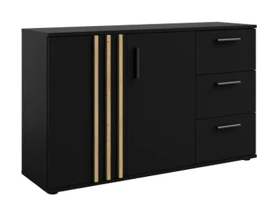 Image de AX LIVING Commode avec tiroirs Turell 2P3T - 120 cm, Noir