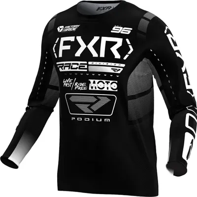 Immagine prodotto di Maglia da motocross FXR Podium 2025 per ragazzi, nero/bianco, taglia S