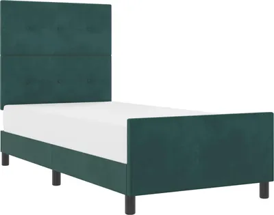 Produktbild von vidaXL Boxspringbett mit Kopfteil Dunkelgrün 90 x 190 cm Samt