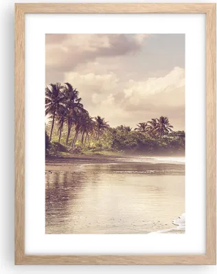 Produktbild von Gerahmtes Poster - Rahmen in heller Eiche - Palmen Strand Wasser - 30x40 cm - Wand Bild - Wanddeko - Wandbilder - Kunstposter - Wandposter - Bilderrahmen - Bilder - Kunstdruck - P2NPA30x40-4917