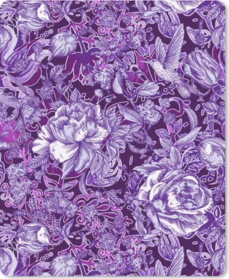 Produktbild von MuchoWow® Mauspad Mousepad Kolibri - Rosen - Lila 30x40 cm - Mousepads - Maus Mat - Pad - Mausunterlage - Mausmatten