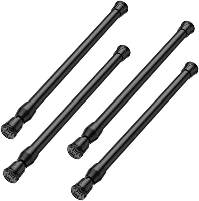 Productafbeelding van Telescopische Klemstang - Set van 4 - Verstelbare Veerspanstang - 30-50cm - Zwart