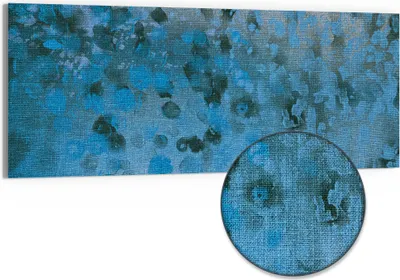 Produktbild von DEQORI Hybrid Leinwand Bild 125x50 cm 'Blauer Traum' Wandbild Glas flach modern