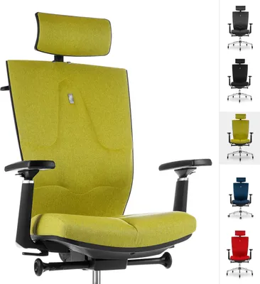Produktbild von KULIK SYSTEM Ergonomischer Bürostuhl SPACE – Bequemer und verstellbarer Stuhl mit Rückenlehne und Lordosenstütze, azur olive