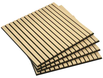 Produktbild von HOMCOM Akustikpaneele 4 Stück 60 x 60 cm 3D Wandpaneele, Akustikplatten, Eiche