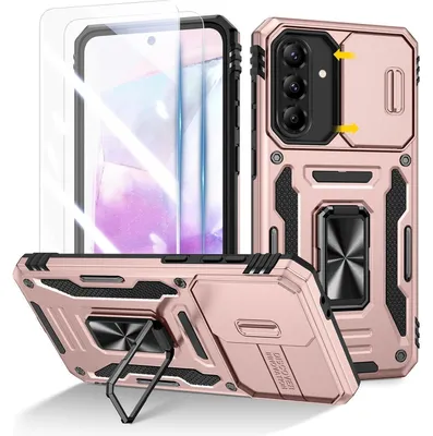 Obrázok produktu pre Ochranné puzdro s ochranou displeja a fotoaparátu pre telefón Samsung Galaxy A56/A36, farba ružové zlato
