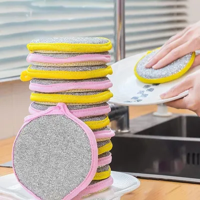 Image de Éponge 2 en 1 pour le nettoyage et l'exfoliation - Lot de 5 pièces
