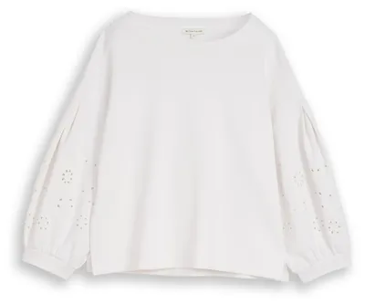 Produktbild von Boxy Sweatshirt mit Lochstickerei