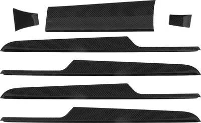 Image de 7PCS Habillage de porte intérieure du tableau de bord en fibre de carbone de remplacement pour Macan RHD 2014-2018