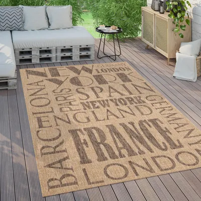 Immagine prodotto di Tappeto da esterno resistente alle intemperie Balcone Cucina Motivo moderno Con scritta Dimensioni 240x340 cm
