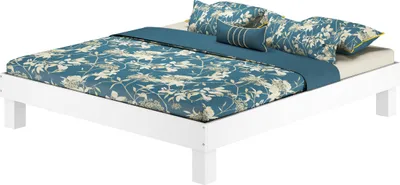 Produktbild von Waschweißes Doppelbett Einzelbett in Überlänge Buche wählbare Bettbreite V-60.87W-220